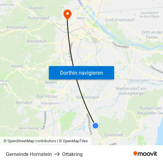 Gemeinde Hornstein to Ottakring map
