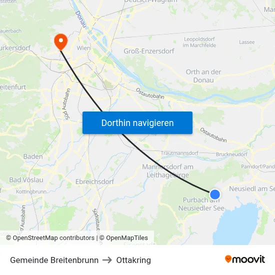 Gemeinde Breitenbrunn to Ottakring map
