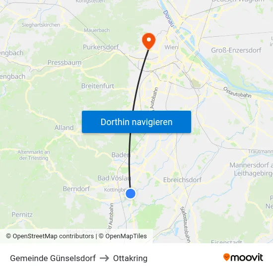 Gemeinde Günselsdorf to Ottakring map