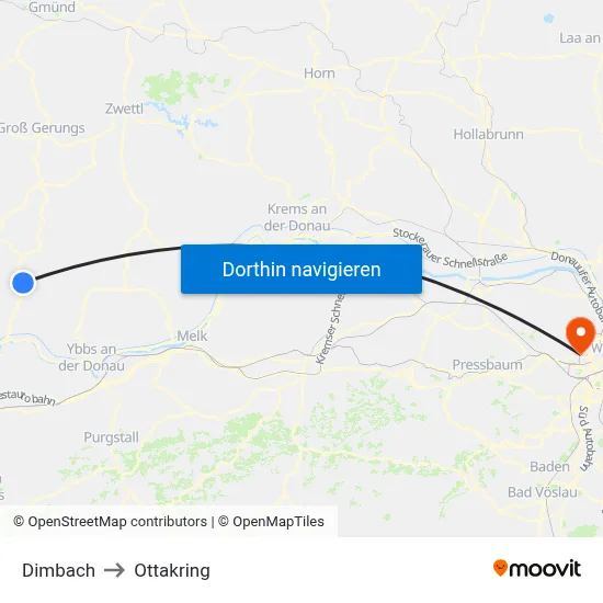 Dimbach to Ottakring map