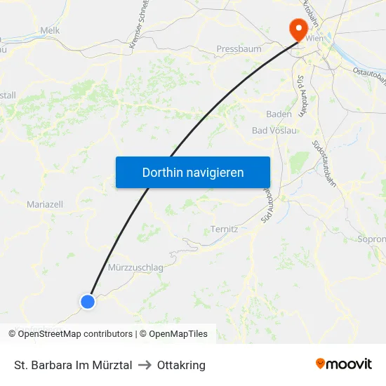 St. Barbara Im Mürztal to Ottakring map