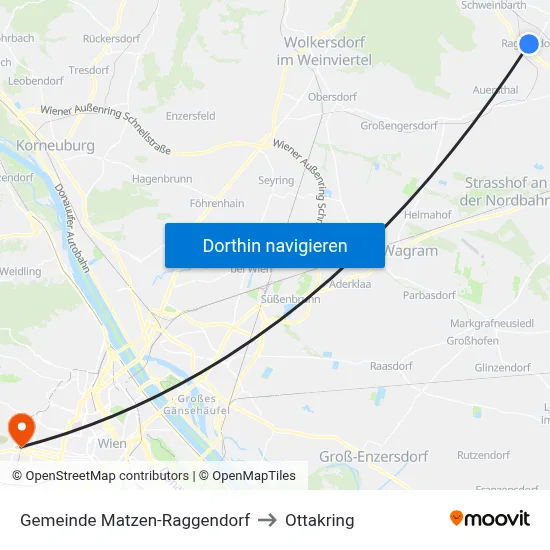 Gemeinde Matzen-Raggendorf to Ottakring map