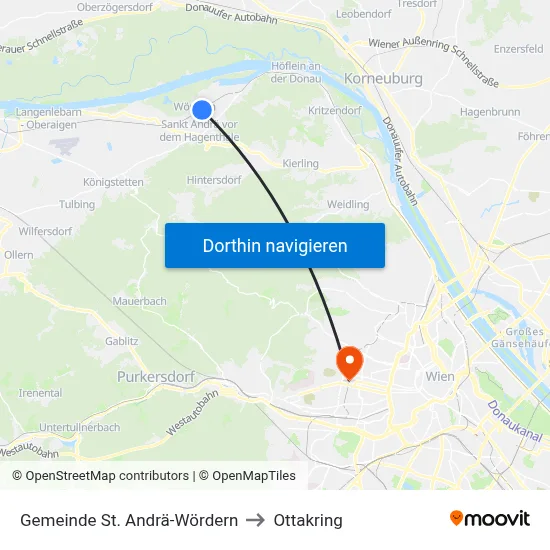 Gemeinde St. Andrä-Wördern to Ottakring map