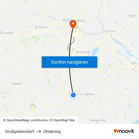Großpetersdorf to Ottakring map