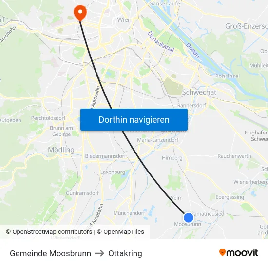 Gemeinde Moosbrunn to Ottakring map