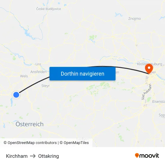 Kirchham to Ottakring map