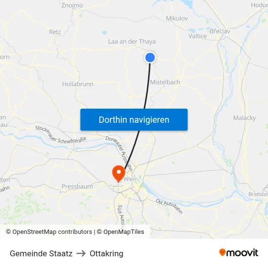 Gemeinde Staatz to Ottakring map