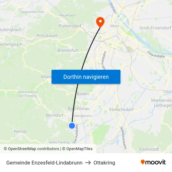 Gemeinde Enzesfeld-Lindabrunn to Ottakring map