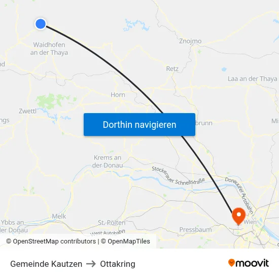 Gemeinde Kautzen to Ottakring map
