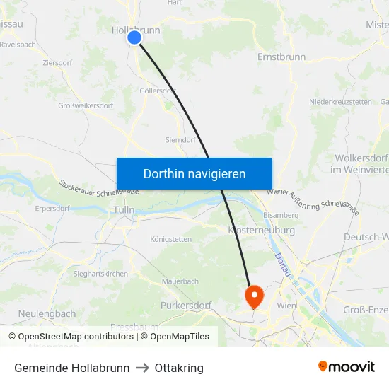Gemeinde Hollabrunn to Ottakring map
