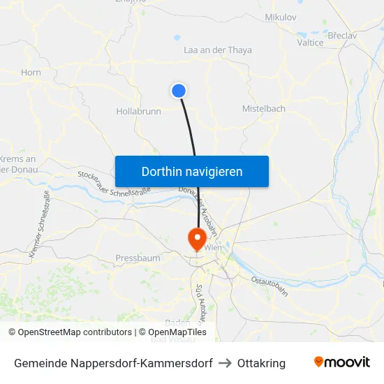 Gemeinde Nappersdorf-Kammersdorf to Ottakring map