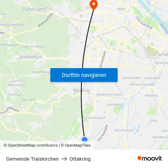 Gemeinde Traiskirchen to Ottakring map