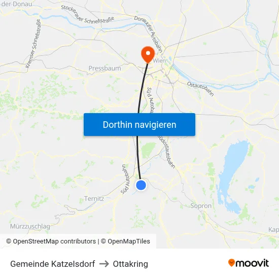 Gemeinde Katzelsdorf to Ottakring map