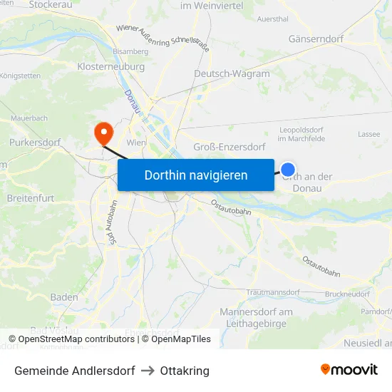 Gemeinde Andlersdorf to Ottakring map