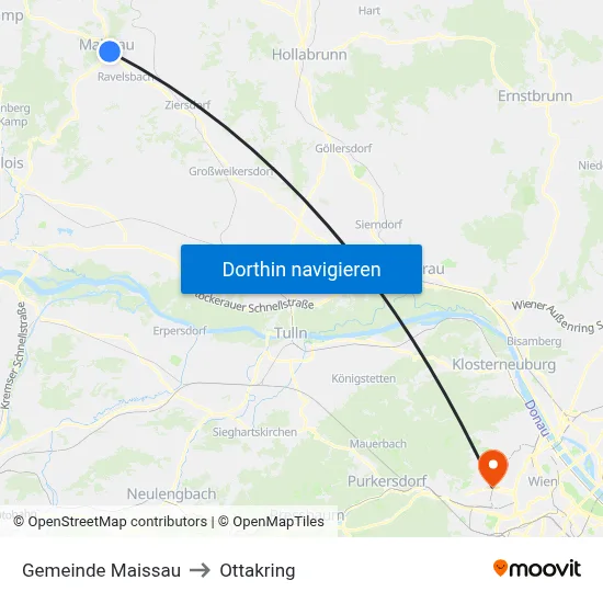 Gemeinde Maissau to Ottakring map