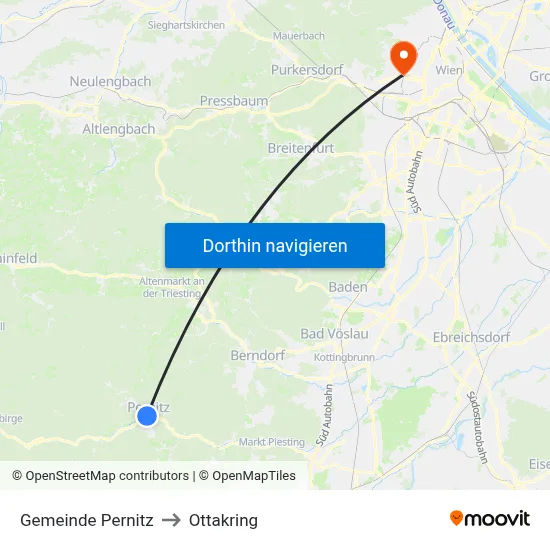 Gemeinde Pernitz to Ottakring map