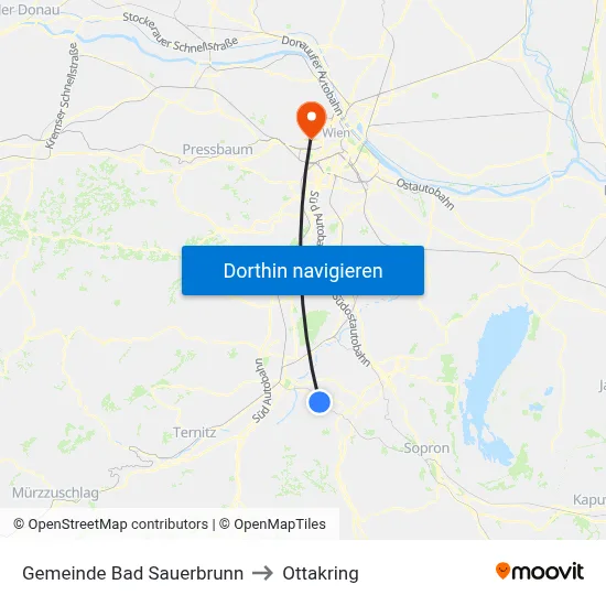 Gemeinde Bad Sauerbrunn to Ottakring map