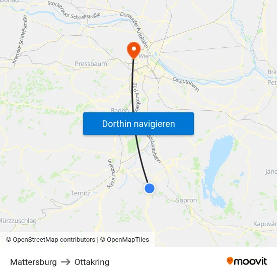 Mattersburg to Ottakring map