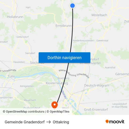 Gemeinde Gnadendorf to Ottakring map