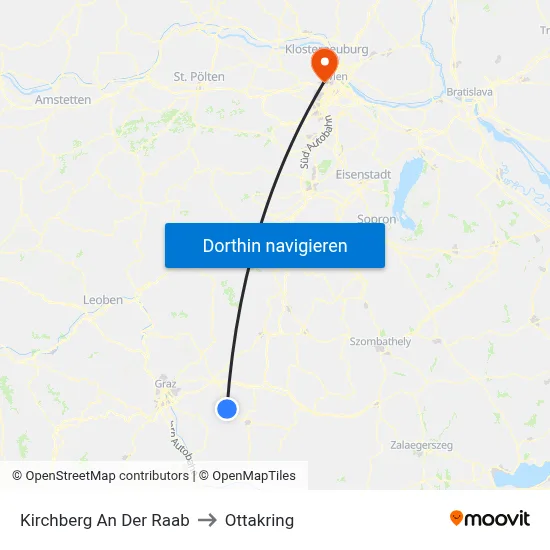 Kirchberg An Der Raab to Ottakring map