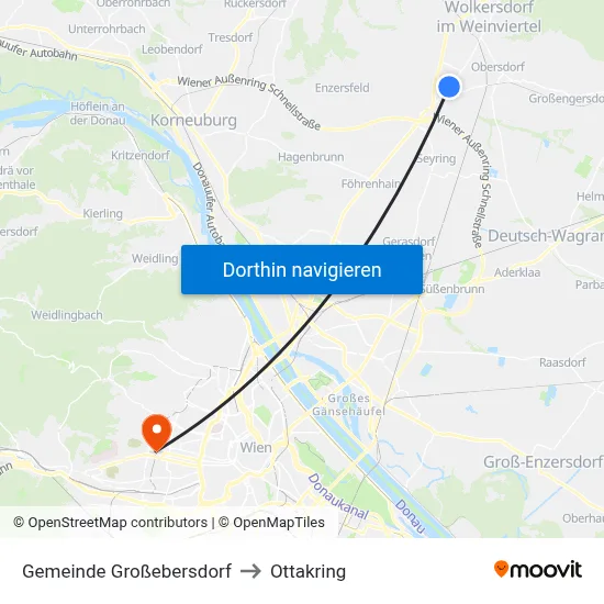 Gemeinde Großebersdorf to Ottakring map
