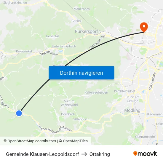Gemeinde Klausen-Leopoldsdorf to Ottakring map
