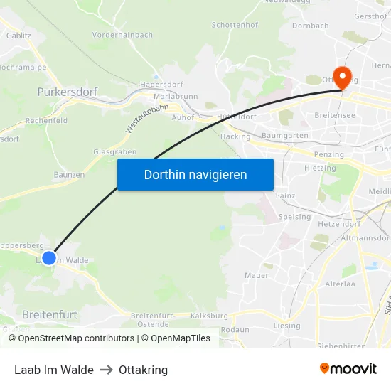 Laab Im Walde to Ottakring map