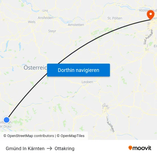 Gmünd In Kärnten to Ottakring map