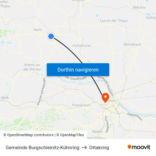 Gemeinde Burgschleinitz-Kühnring to Ottakring map