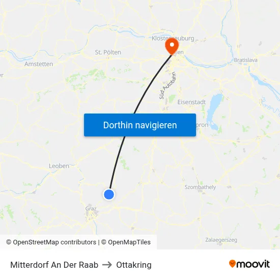 Mitterdorf An Der Raab to Ottakring map