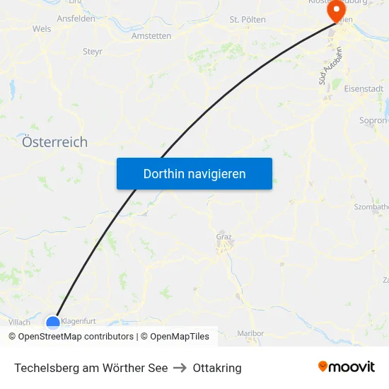 Techelsberg am Wörther See to Ottakring map