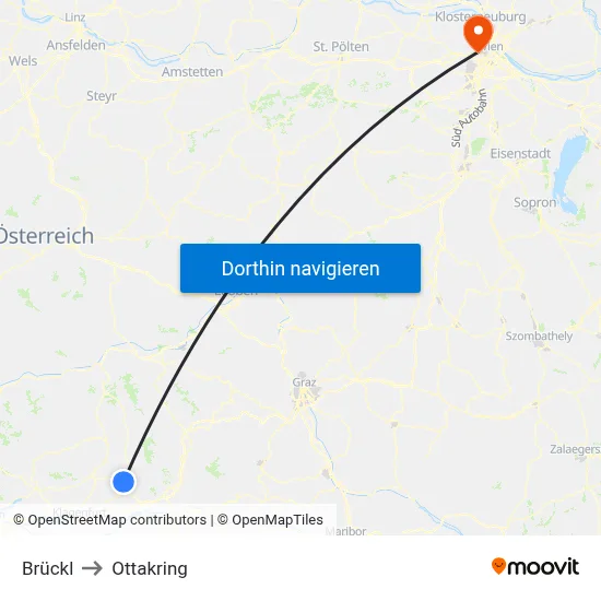 Brückl to Ottakring map