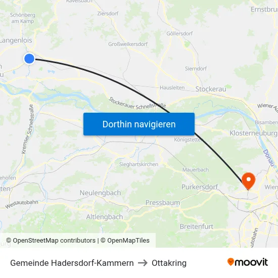 Gemeinde Hadersdorf-Kammern to Ottakring map