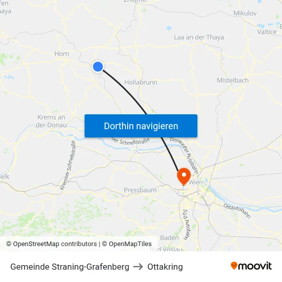 Gemeinde Straning-Grafenberg to Ottakring map