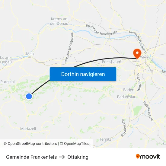Gemeinde Frankenfels to Ottakring map