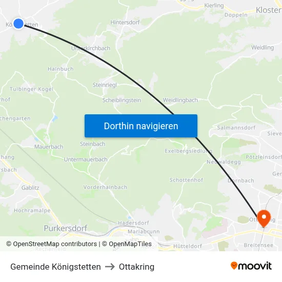 Gemeinde Königstetten to Ottakring map