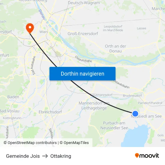 Gemeinde Jois to Ottakring map