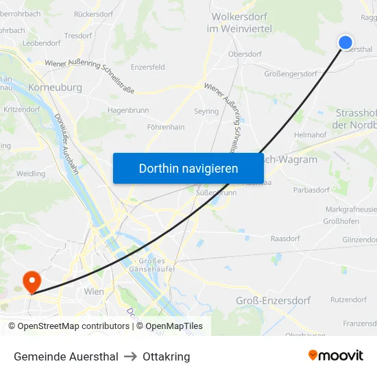 Gemeinde Auersthal to Ottakring map