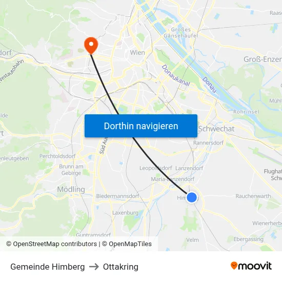 Gemeinde Himberg to Ottakring map