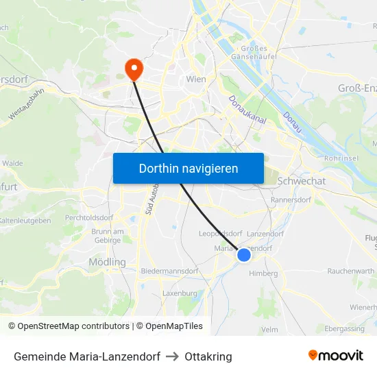 Gemeinde Maria-Lanzendorf to Ottakring map