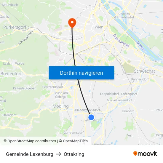 Gemeinde Laxenburg to Ottakring map