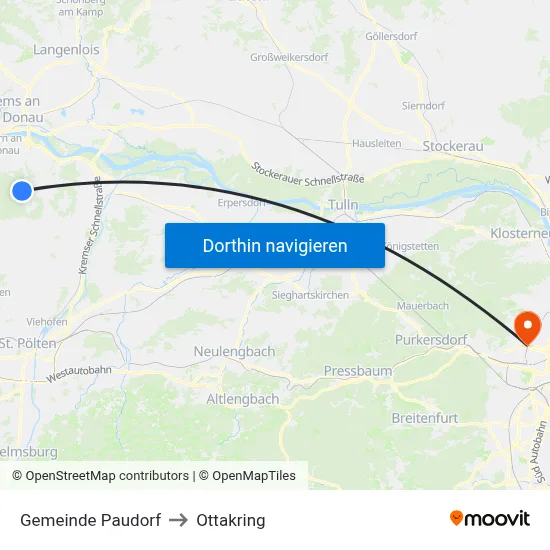 Gemeinde Paudorf to Ottakring map
