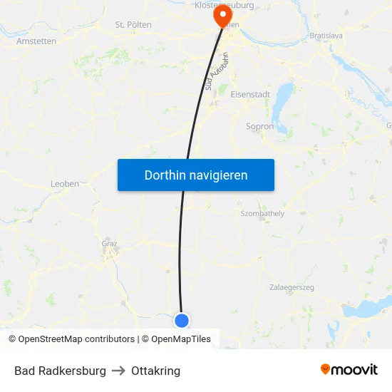 Bad Radkersburg to Ottakring map