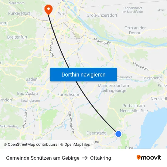 Gemeinde Schützen am Gebirge to Ottakring map