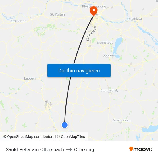 Sankt Peter am Ottersbach to Ottakring map