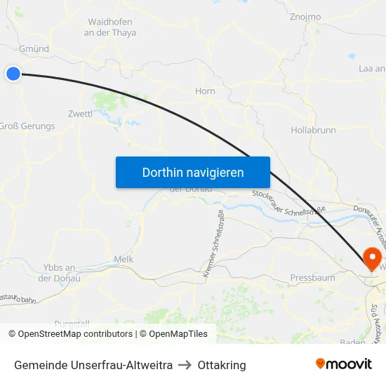 Gemeinde Unserfrau-Altweitra to Ottakring map