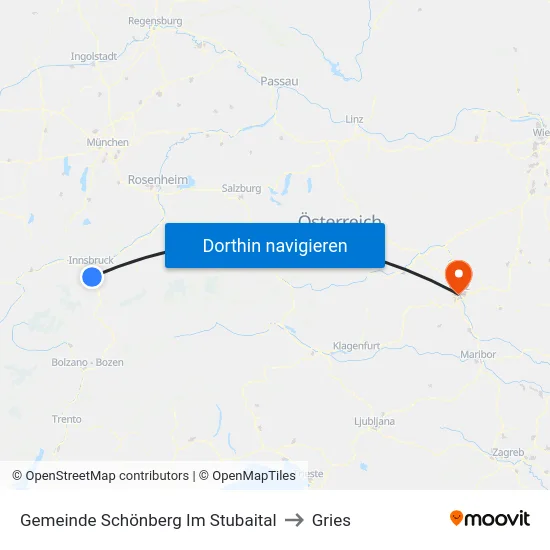 Gemeinde Schönberg Im Stubaital to Gries map