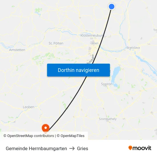 Gemeinde Herrnbaumgarten to Gries map
