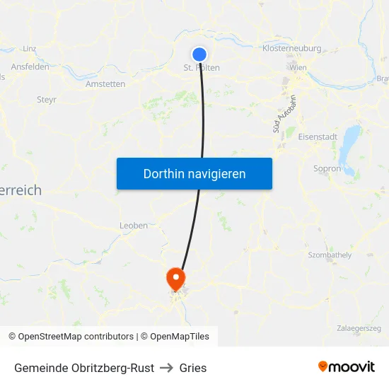 Gemeinde Obritzberg-Rust to Gries map