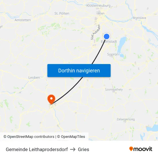 Gemeinde Leithaprodersdorf to Gries map